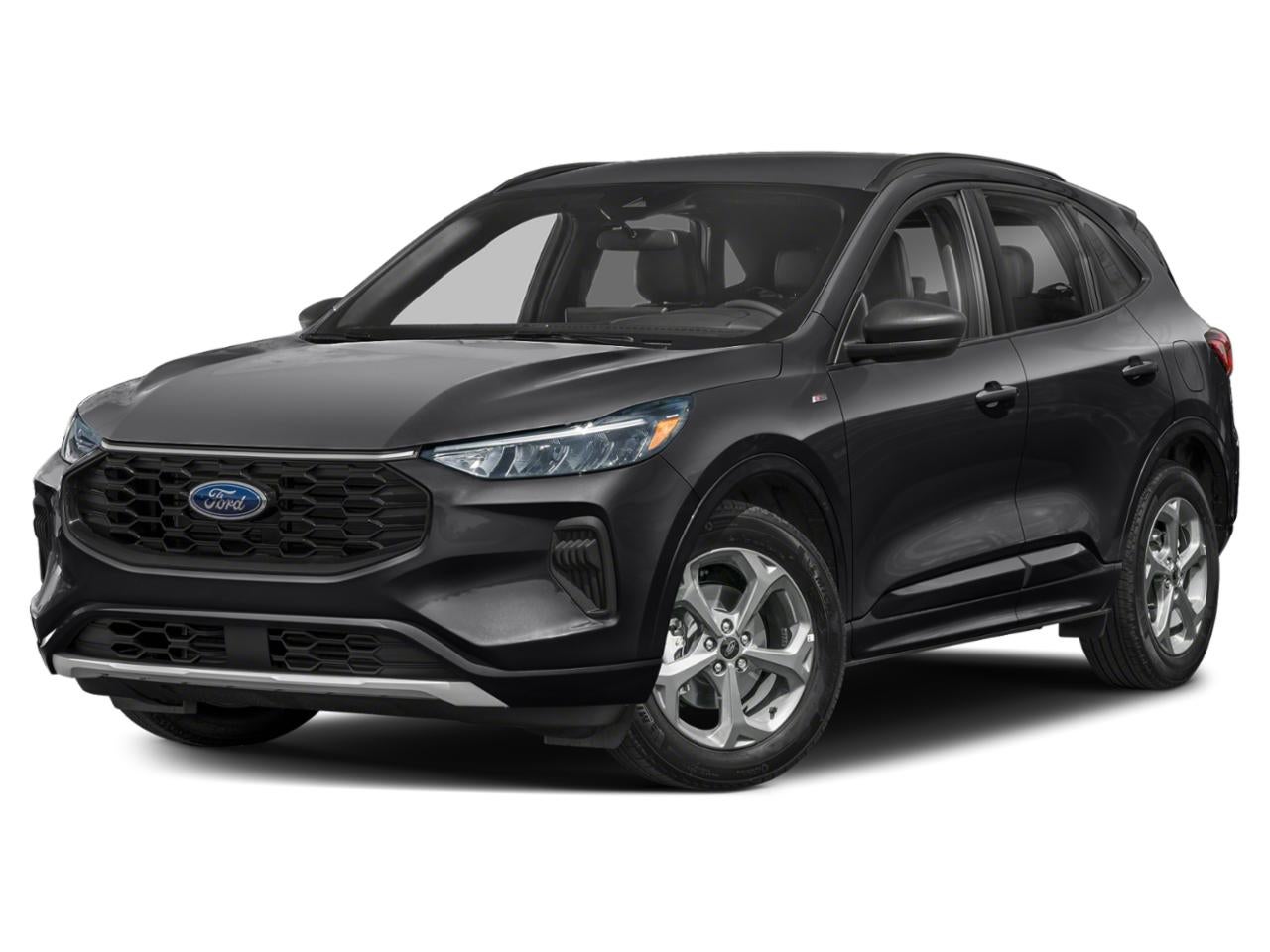 2023 Ford Escape ST-Line AWD in Agate Black Metallic — front three-quarter view