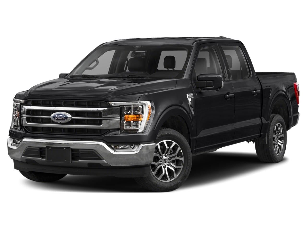 2022 Ford F-150 LARIAT 4WD SuperCrew 5.5' Box in Agate Black Metallic — front three-quarter view